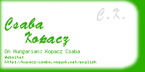 csaba kopacz business card